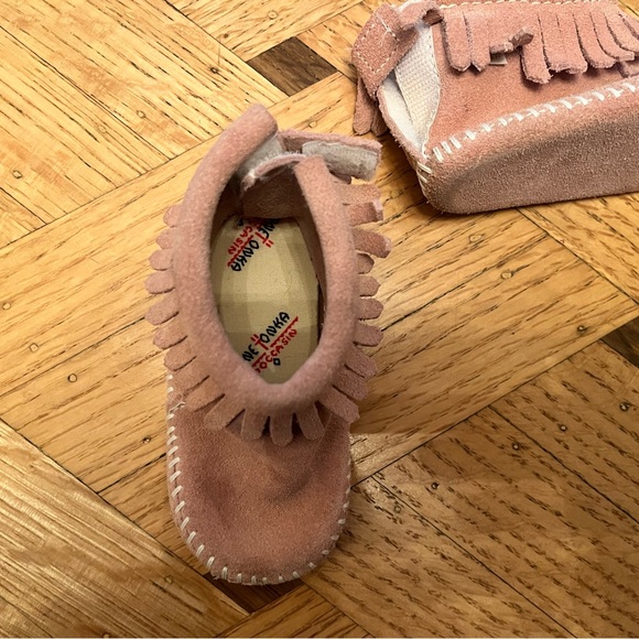 Pink Suede Moccasin Booties - Picture 5 of 7